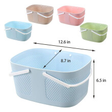Shower Basket, Large Capacity Thickened Plastic Organizer Storage Tote with Handles Drainage Toiletry Bag Bin