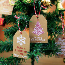 10 Pack Brown Paper Christmas Gift Tags,Xmas Brown Gift Tags with Burlap Twine for DIY Xmas Holida