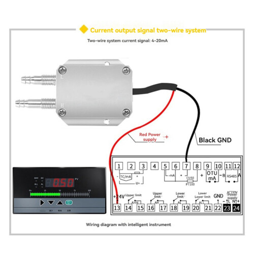 4-20mA Pressure Difference Transmitter  Pressure Differential Sensor High Sensitivity for Treatment Clean Room 1