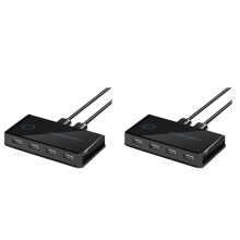 2X USB KVM  USB Shared Switcher 2 in 4 Out for Laptop PC Keyboard Mouse Printer USB  Hub Adapter USB 2.0