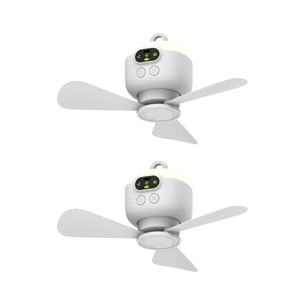 2X Usb Rechargeable Large Wind Ceiling Fan Removable Blades Night Lamp Lighting 8000Mah Capacity Household Outdoor Fan 6032383921515