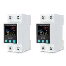 2X ZigBee TUYA Life 2P/63A Circuit Breaker Earth Leakage over Under Voltage Protection Protector