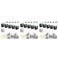 15 Pcs Clock Movement Mechanism Parts Silence Quartz DIY Wall Clock with 7 Different Pairs Clock Hands Replacement Kit