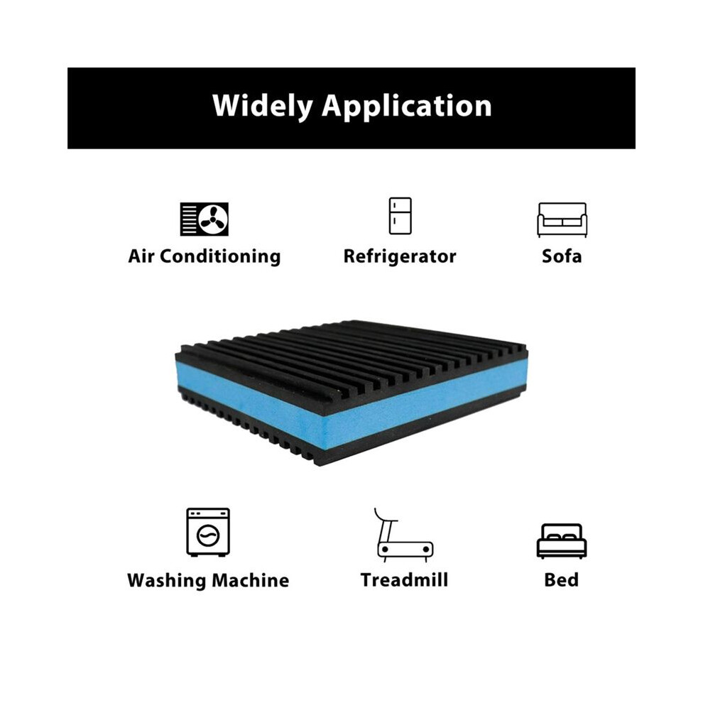 4Pcs Anti Vibration Pads 4X4x7/8Inch Sound Isolation For Air Compressos, Conditioner, Treadmill, Hvac Washer Dryer 6031055253671