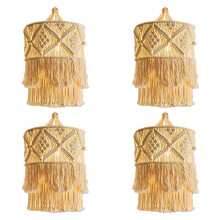 4X Handgemaakte Wandtapijten Lampenkap Bohemen Macrame Boho Decor Handwerk Kwastje Tapijt Achtergrond Hoofdeinde Muur Opknoping
