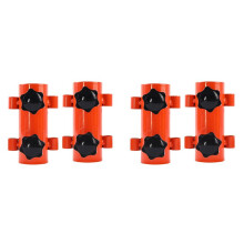Conjunto de 4 Peças de Pólo de Toldo Tubo Fixo À Prova de Vento Ajustável Ao Ar Livre Barraca de Acampamento Suporte Pólo Acessórios-Cor Laranja
