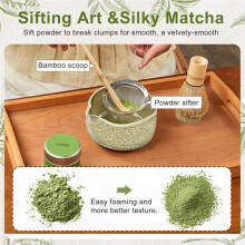 Juego de 5 Batidores de Matcha, Tazón de 18 Oz con , Kit de Batidores de Matcha para Ceremonias Japonesas, Regalo para Principiantes Amantes del
