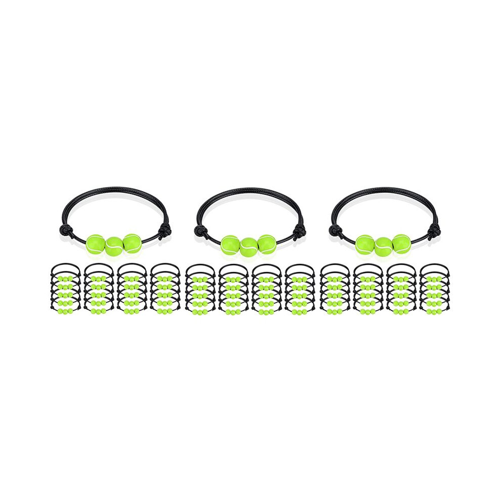 60 Pcs Tennis Charm Bracelets Tennis Tennis Beads Adjustable Wristbands Inspirational Sport Bracelet For Teens 6032695548042
