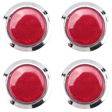 4 Stuks Auto Kunststof Ronde Reflecterende Reflectorsticker Rood