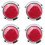 4 Pcs Auto Car Plastic Round Reflective Reflector Sticker Red 1