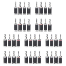 40 Stuks Banaanstekkers Hi-End HIFI DIY Koolstofvezel Koper Plated Rhodium Elektrische Audio Jack Banaan Connector Plug