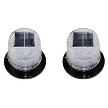 2X Solar Magnetic Flash Warning Light Night Flashing Lamp Car Truck Roof Beacon Wireless Battery Strobe Emergency Lights