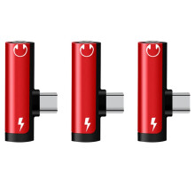 3X 2 In1 Type C Adapter Splitter for  to 3.5Mm Audio Headphone Charging Jack Earphone AUX Cable Connector-A