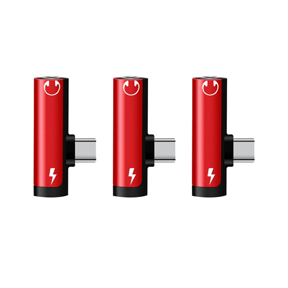 3X 2 In1 Type C Adapter Splitter For To 3.5Mm Audio Headphone Charging Jack Earphone Aux Cable Connector-A 6031455265236