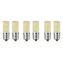 6 Pack 4W Dimmable LED E17 Microwave Oven Bulb , Daylight 6000K 40W Halogen Equivalent Light ,Ceramic E17 LED Bulb