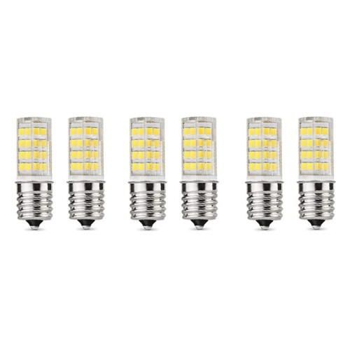 6 Pack 4W Dimmable LED E17 Microwave Oven Bulb , Daylight 6000K 40W Halogen Equivalent Light ,Ceramic E17 LED Bulb