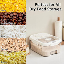 Rice Storage Container - Flour Dispenser, Pet Food Container, Dry Food Storage Bucket, Moisture Proof, Kitchen Organizer