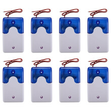 8X Wired Strobe Warning Siren Durable 12V Sound Alarm Flashing Light Sound Siren Horn Alarm System 115Db