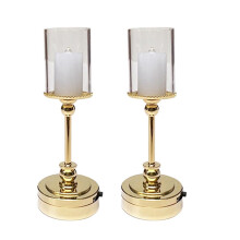2X 1/12 Scale Luminous Candle Lamp Dollhouse Miniature LED Wall Sconce Lamp Battery Operated with