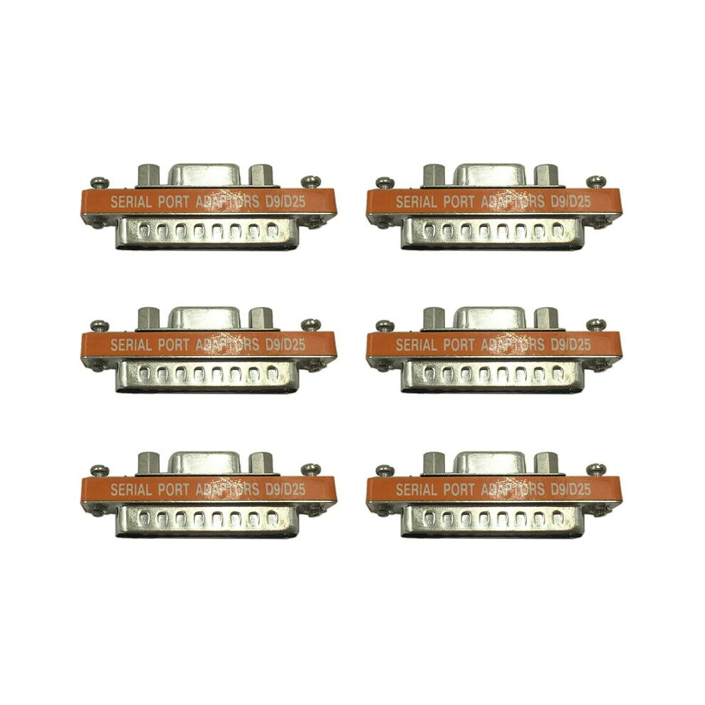 6X Db9 Female To Db25 Male Serial Port Cable Adapter Gender Changer 6032765435043