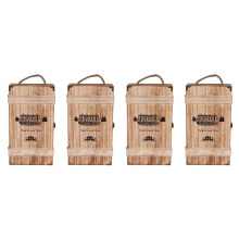 4X Vintage Wood 2 Red Wine Bottle Box Carrier Crate Case Storage Carrying Display Holder Birthday Party Christmas Gift