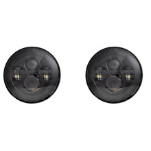 2X Black Background 7-Inch LED Headlights Round Headlights Automotive Supplies LED Headlights for Shepherd