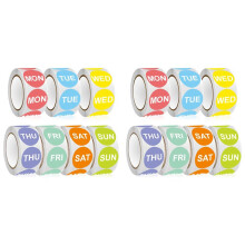 7 Day of the Week Sticker,1 Inch Round Day Dot Food Rotation Labels-3500 Pcs Date Stickers for Food Containers(14 Rolls)