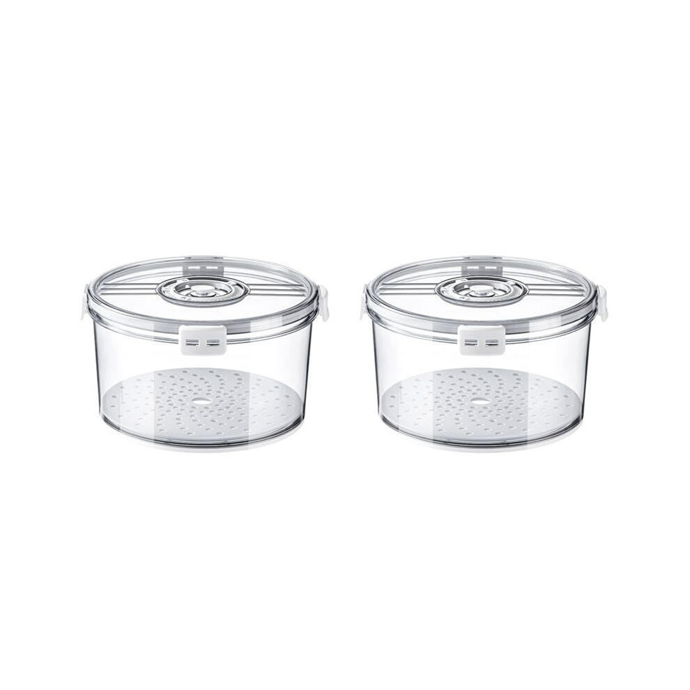 Semoic 2X Airtight Bread Box Round Homemade Bread Storage Container Recording Bread Keeper For Homemade Bread