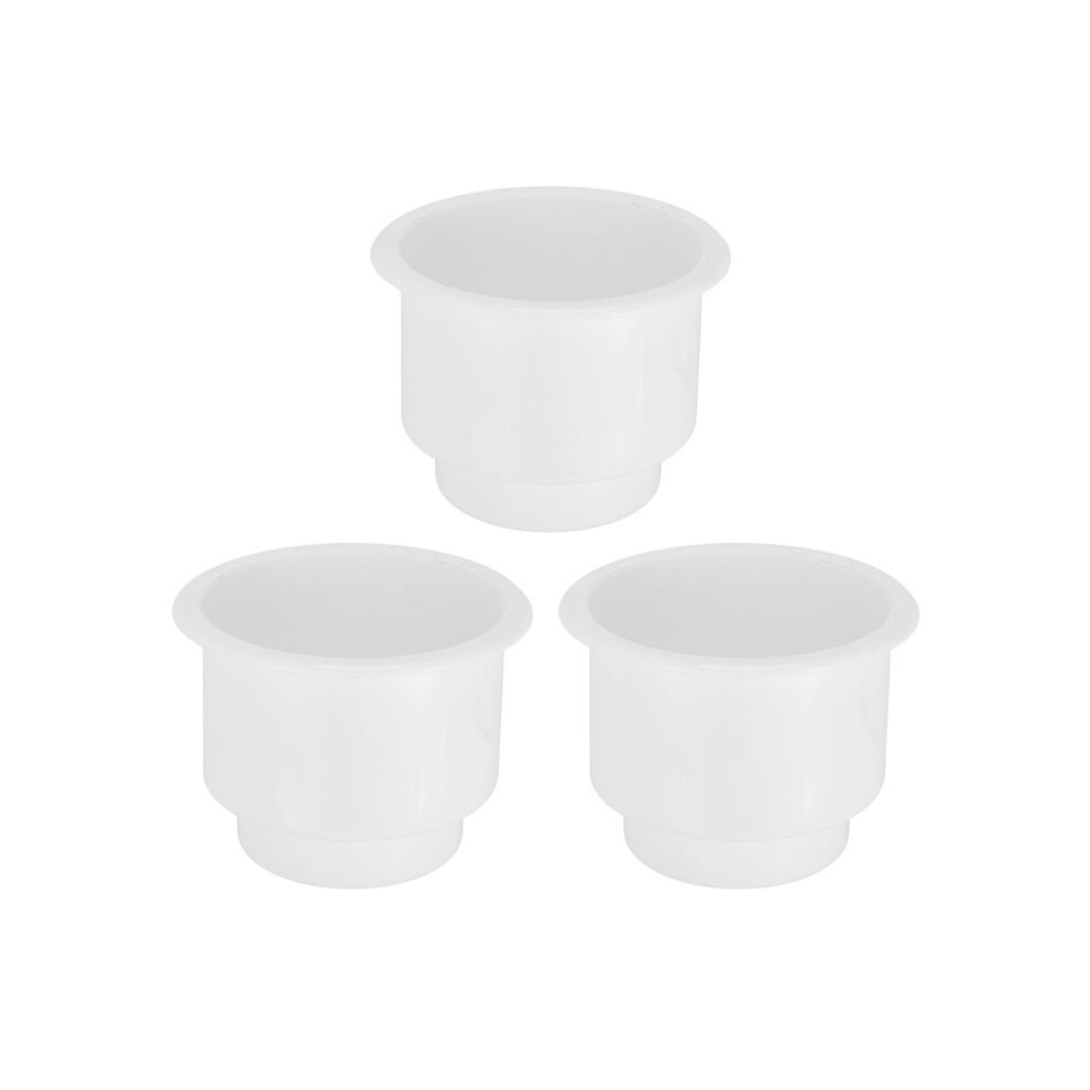 3Pcs Recessed Drop In Plastic Cup Drink Can Holder With Drain For Boat Car Marine Rv (White) White Tauoh