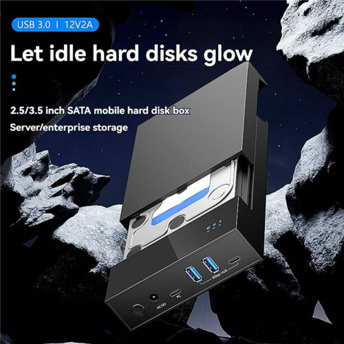 2X Estação de Encaixe USB 3.0 para Unidade  de 3,5 Polegadas Gabinete de Disco Rígido Externo para SSD  de 3,5 2,5 Polegadas HDD 20 TB Plugue 2