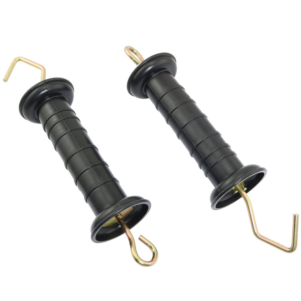 Electric Fence Gate Handle 2 Pack, Black Plastic With Insulator, WeatherâResistant For Livestock Fence 9092120972337