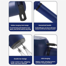 4X Cordless Hand Mixer Twin Stick Electric Whisk USB Rechargeable Handheld Electric Mixing 3 Speed Egg Beater for Baking