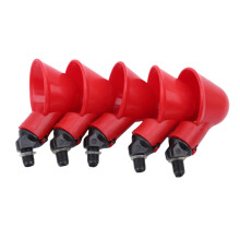 Automatic Poultry Waterer Cups 5 Pack Red Chicken and Duck Feeder Bowls with SpillReducing Design