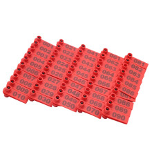Red Plastic Livestock Ear Tags 001100 Large Cattle Cow Goat Pig Identification Durable Weather Resistant