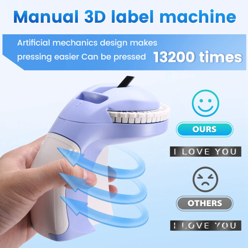 Portable 3D Embossing Label Printer DIY Manual Label Printing 12965 Manual Typewriter 1