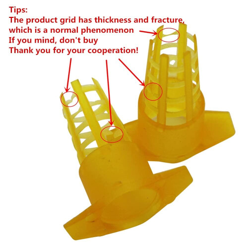 30Pcs Beekeeping Tools Yellow Plastic Queen Cage Protector Set, Reusable SnapOn Hive Covers 2