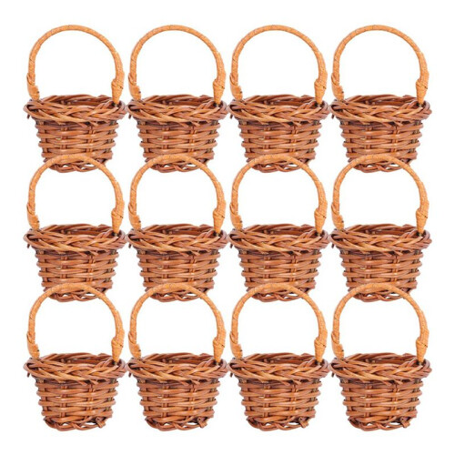 24X  Woven Baskets Miniature Flower Baskets Miniature Flower Baskets Small Easter Candy Gift Baskets 1