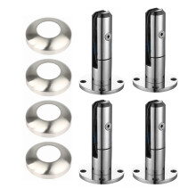 Set of 4 Stainless Steel Glass Fence Spigots 304 Matte Finish Round Clamps for Pool Garden Balcony