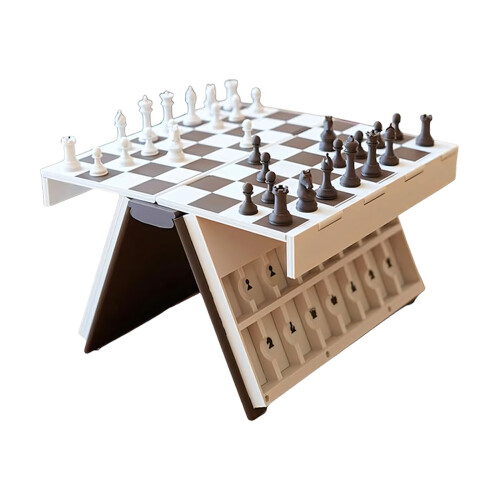 Plastic Travel Checkers Board Game Set Folding Chesses-chess
