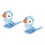 2pack Brightly Colored Water Bird Whistles Training-Blue 1