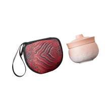 Tea Brewing Set Ceramic Teapot and Tea Cup for Camping And-pink