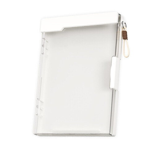 Clear ABS Document Case with Clipboard and Lanyard For-White