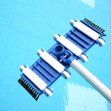 14 Inch Pool Vacuum Head with Brush and Wheels, Heavy Duty Swimming Pool Vacuum Brush for Floor and Steps Cleaning
