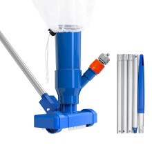 Pool Vacuum Cleaner with Brush and 5Section Pole, Jet Pool Vacuum for Swimming Pool, Pond and Fountain Cleaning