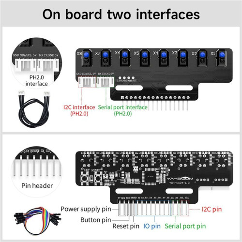2PCS 8 Channel High Precision Electronic Infrared  Tracking Sensor Module Support Automatic Calibration B 2
