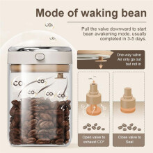 Coffee Bean Storage Container Lid with One-Way Valve Seal Date Tracker for Coffee Other Foods Coffee Bean Storage Jar A