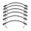 12 Packs 16cm Guitar Effect Pedal Flat Patch Cables Instrument Guitar Pedal Cable Connectors Patch Cable Black 2