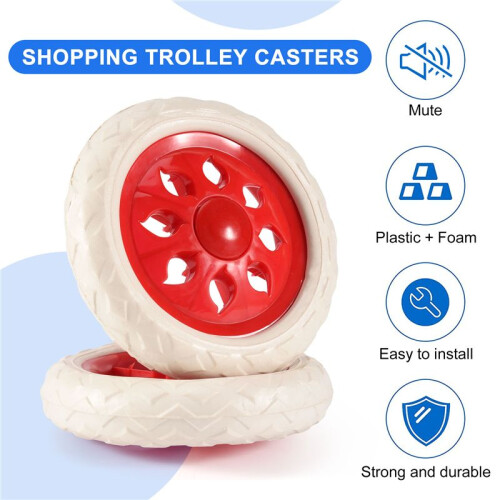 2 Pcs Wheel Shopping Service Cart Stool Caster Replacement 2