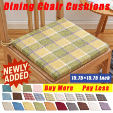15.7"x15.7" Linen Dining Chair Cushions, Removable & Washable, Non-Slip, Thick Sponge Padding