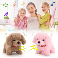 Oefntac Toy Walking Dog – Plush Electronic Puppy with Sound & Light, Battery Operated, Interactive Stuffed Animal Gift for Kids, Compatible with AA